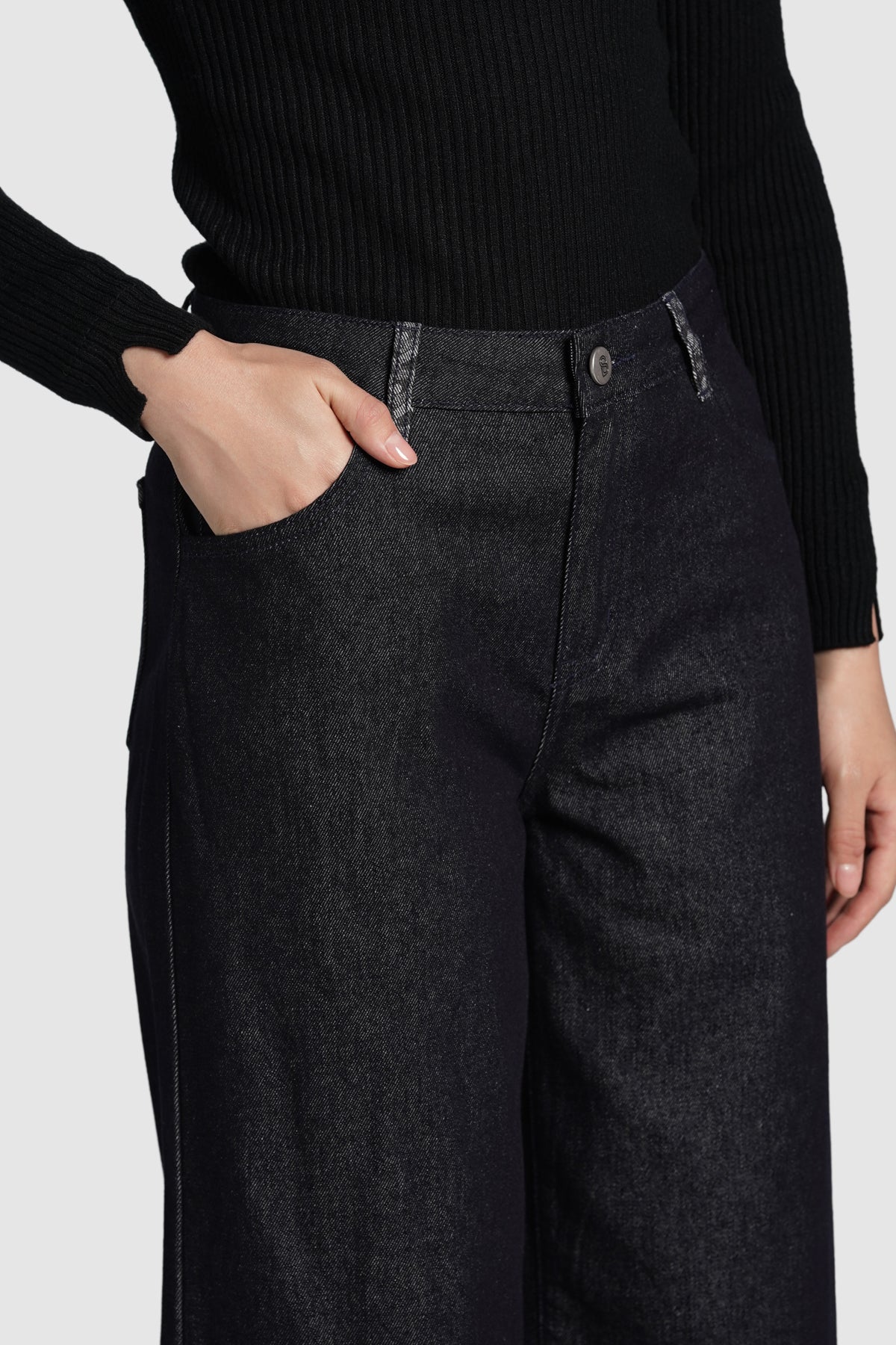 Claire Denim Pants - Black