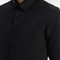 everyday men embroidery shirt in black by buttonscarves with embroidered B logo