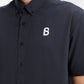 everyday men short sleeve shirt in blue by buttonscarves with embroidered B logo