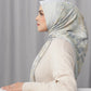 istanbul printed square scarf in dove by buttonscarves side view