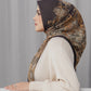 istanbul printed square scarf in kahve by buttonscarves side view