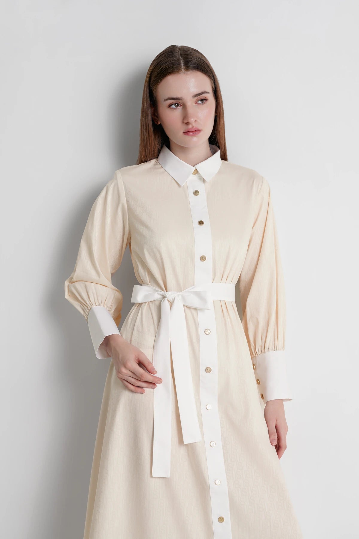 Leena Cotton Shirt Dress - Ivory
