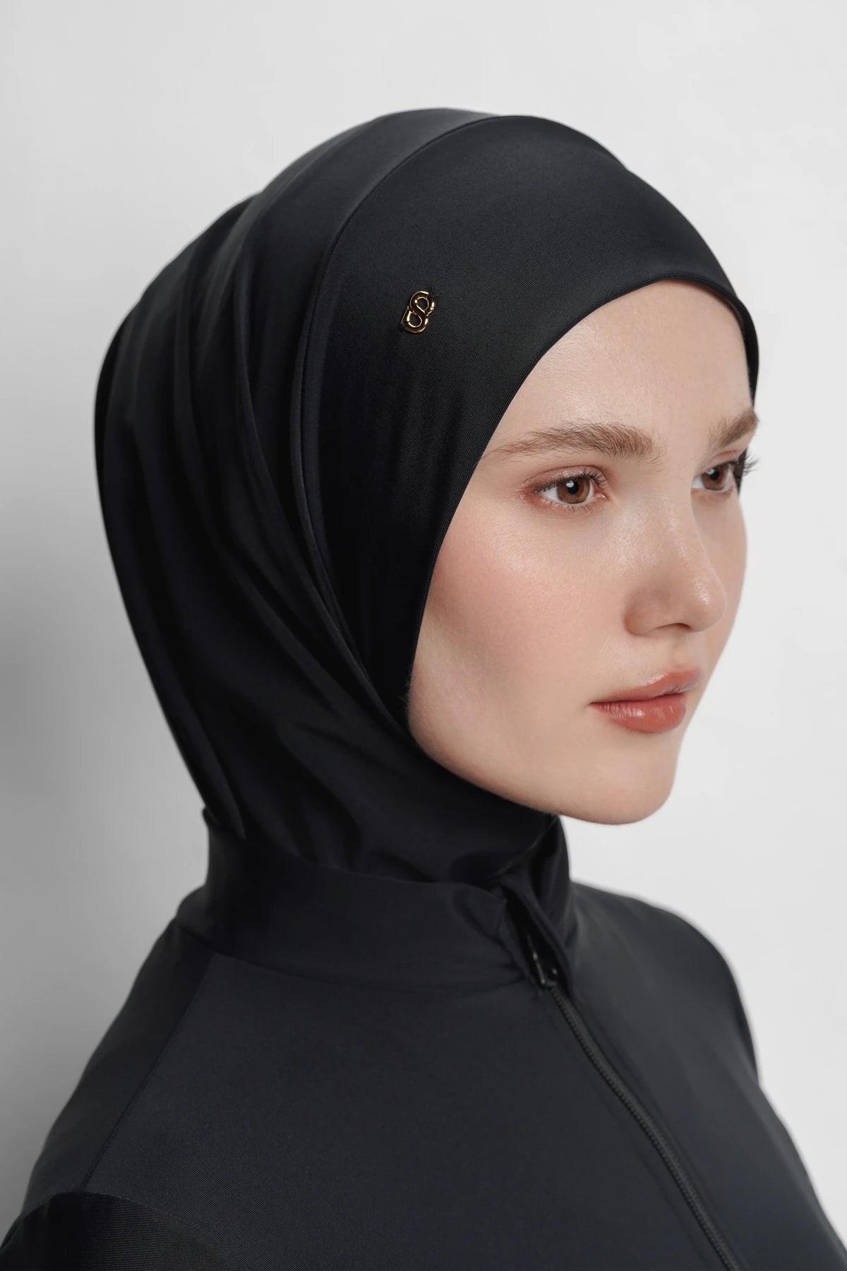 myra signature swimsuit in black by buttonscarves instant slip on detail
