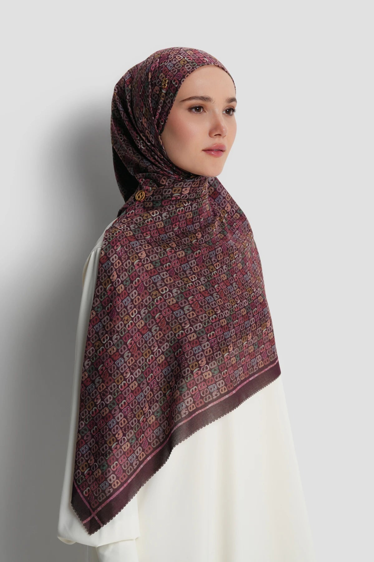 Nagita Tie Back Square - Plum