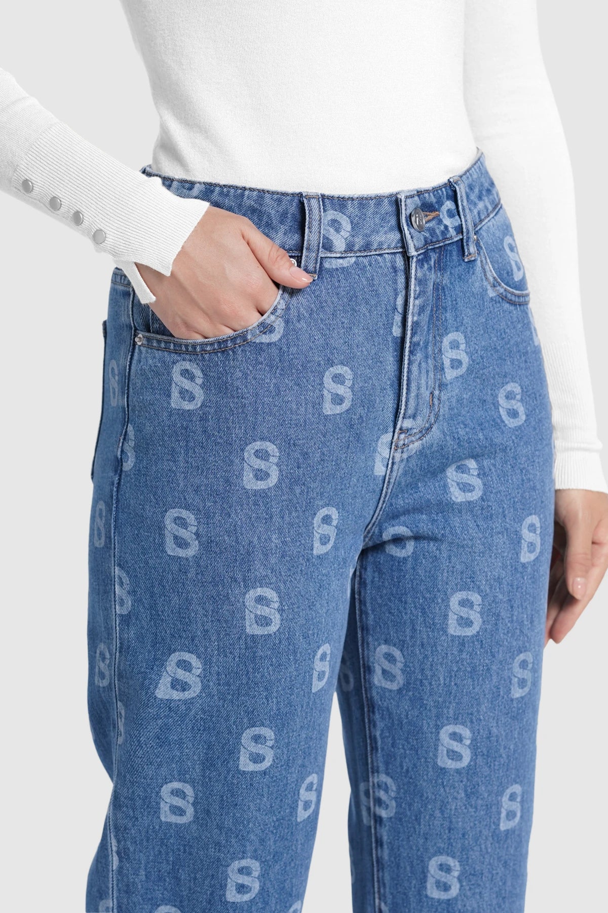 Rhea Denim Pants - Navy