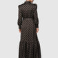 Songket Puff Shirt Dress - Brown