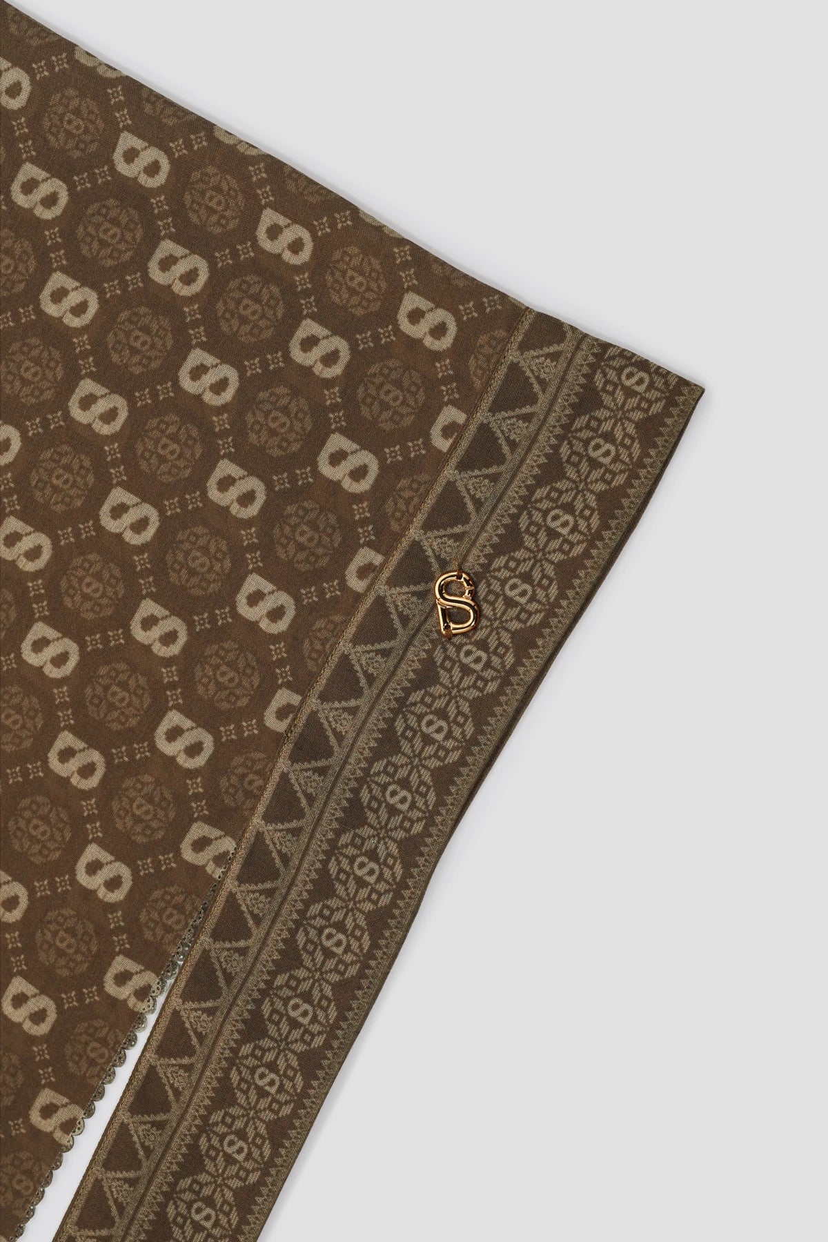 Songket Tie Back Shawl - Cinnamon