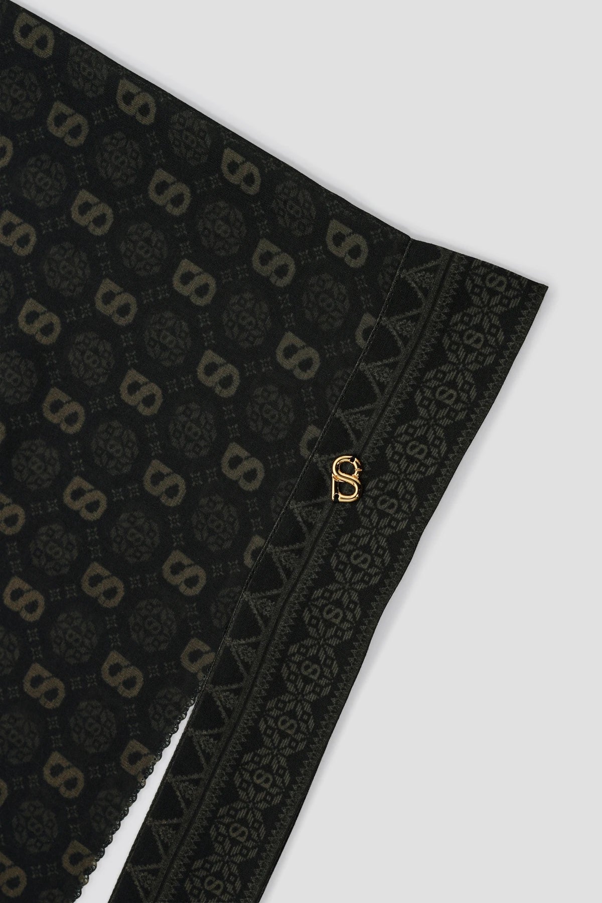 Songket Tie Back Shawl - Coal