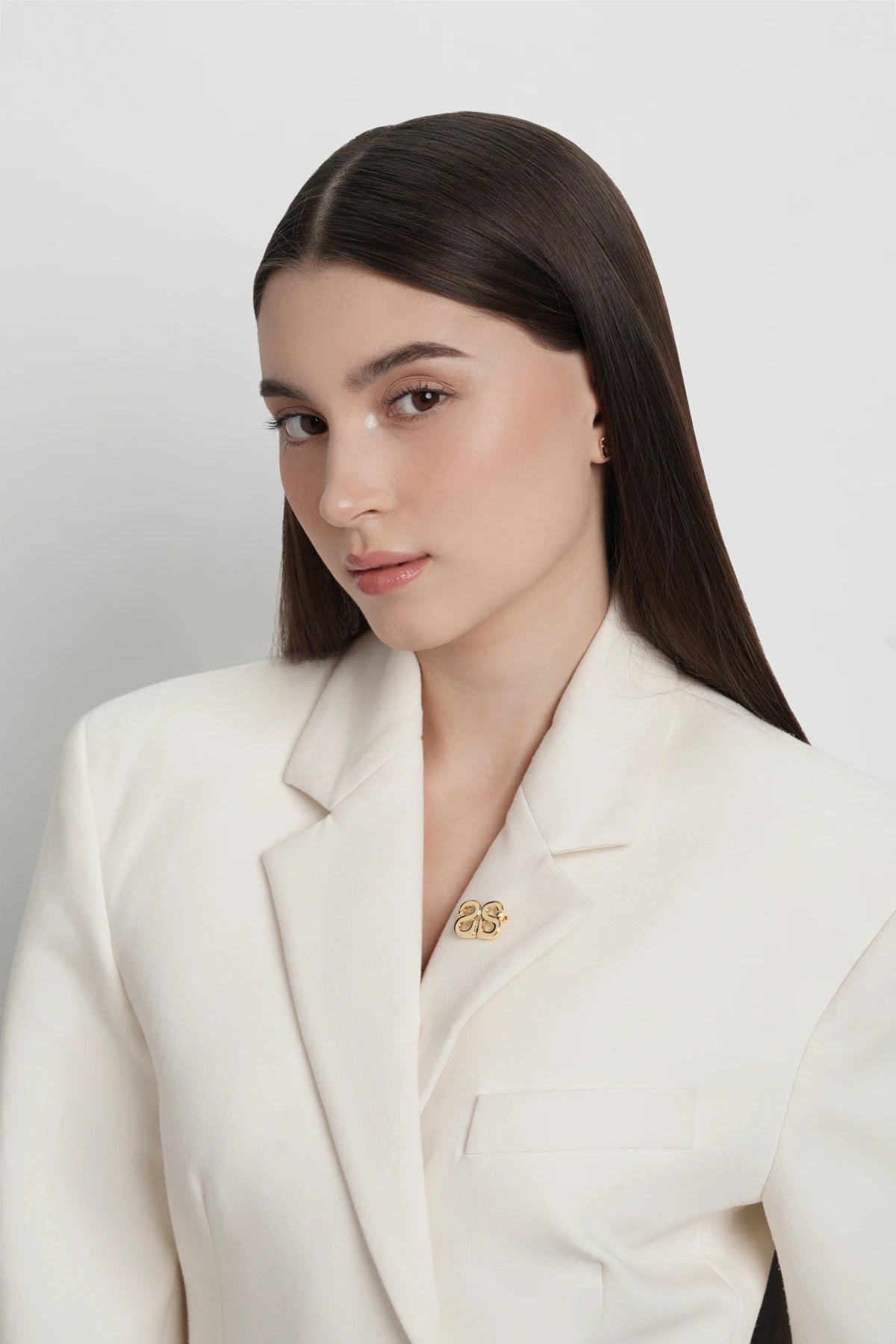 Twin Petite Brooch - Gold