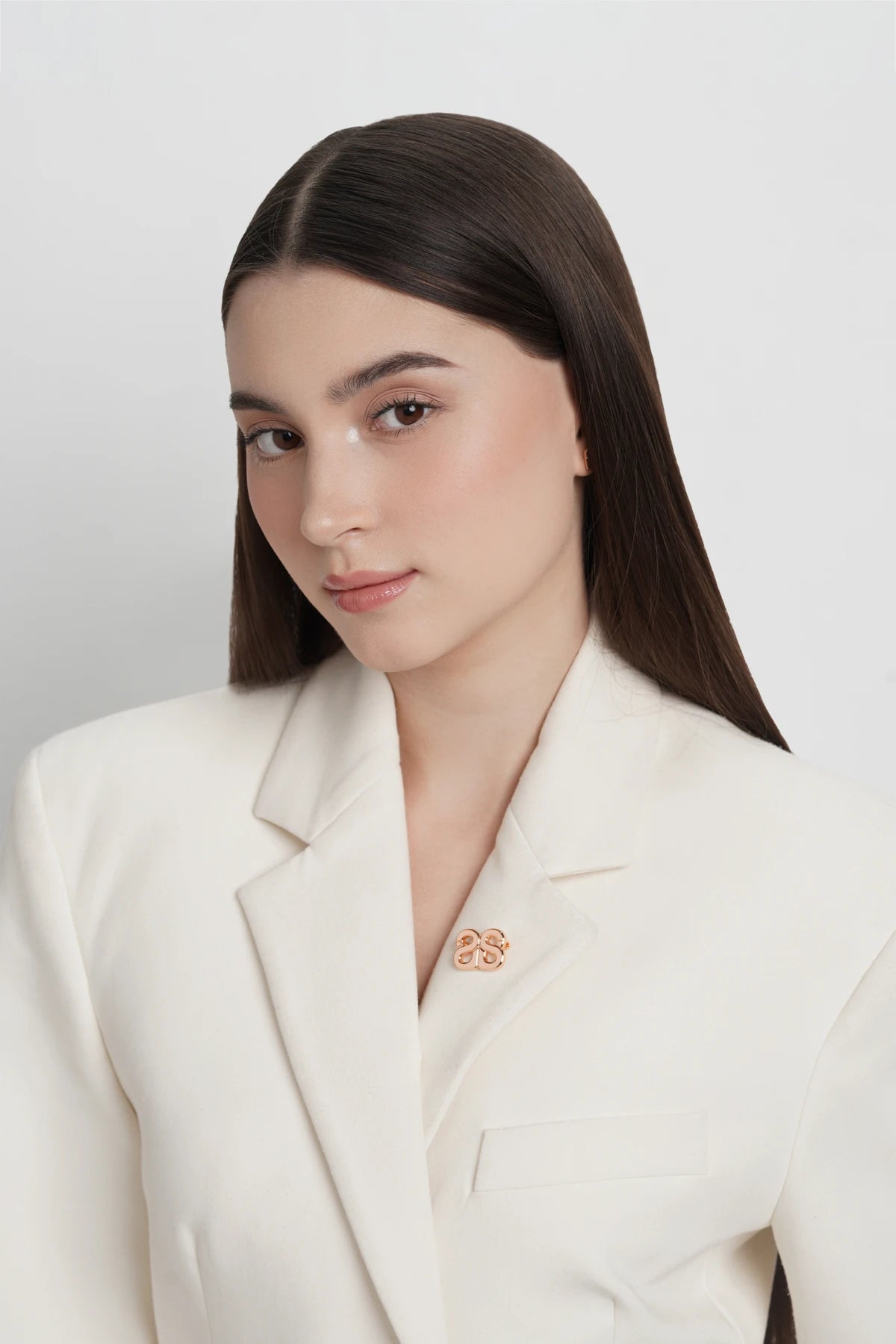 Twin Petite Brooch - Rose Gold