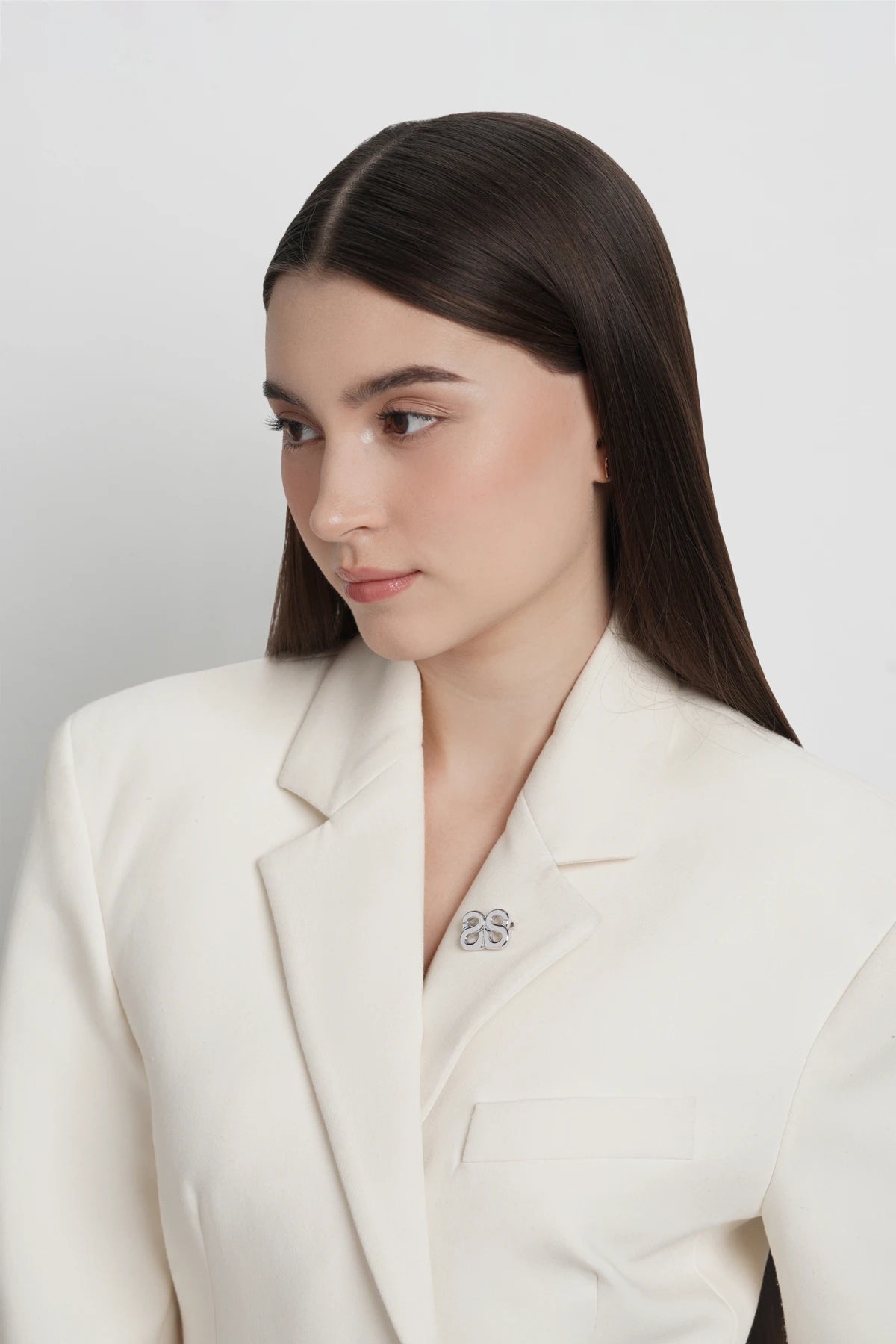 Twin Petite Brooch - Silver
