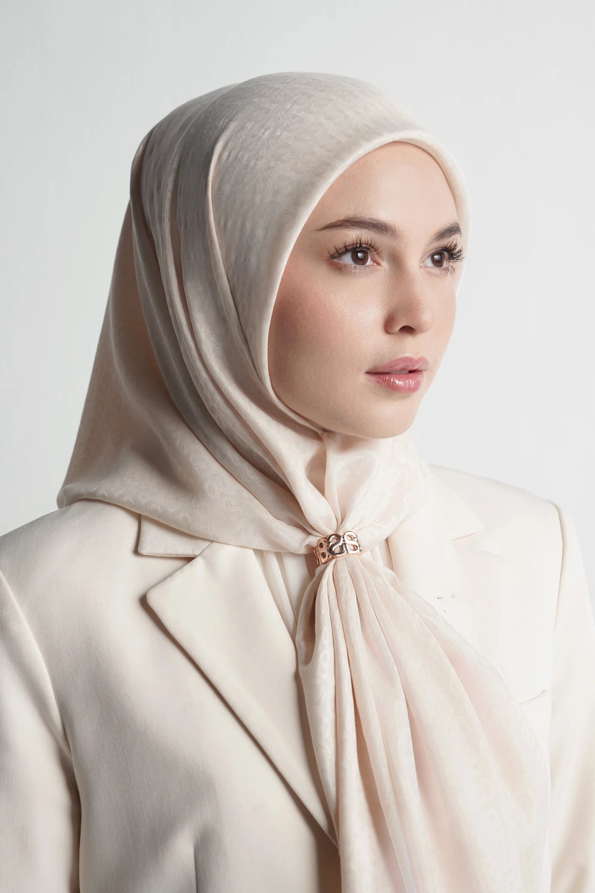 Twin Ring Brooch - Rose Gold