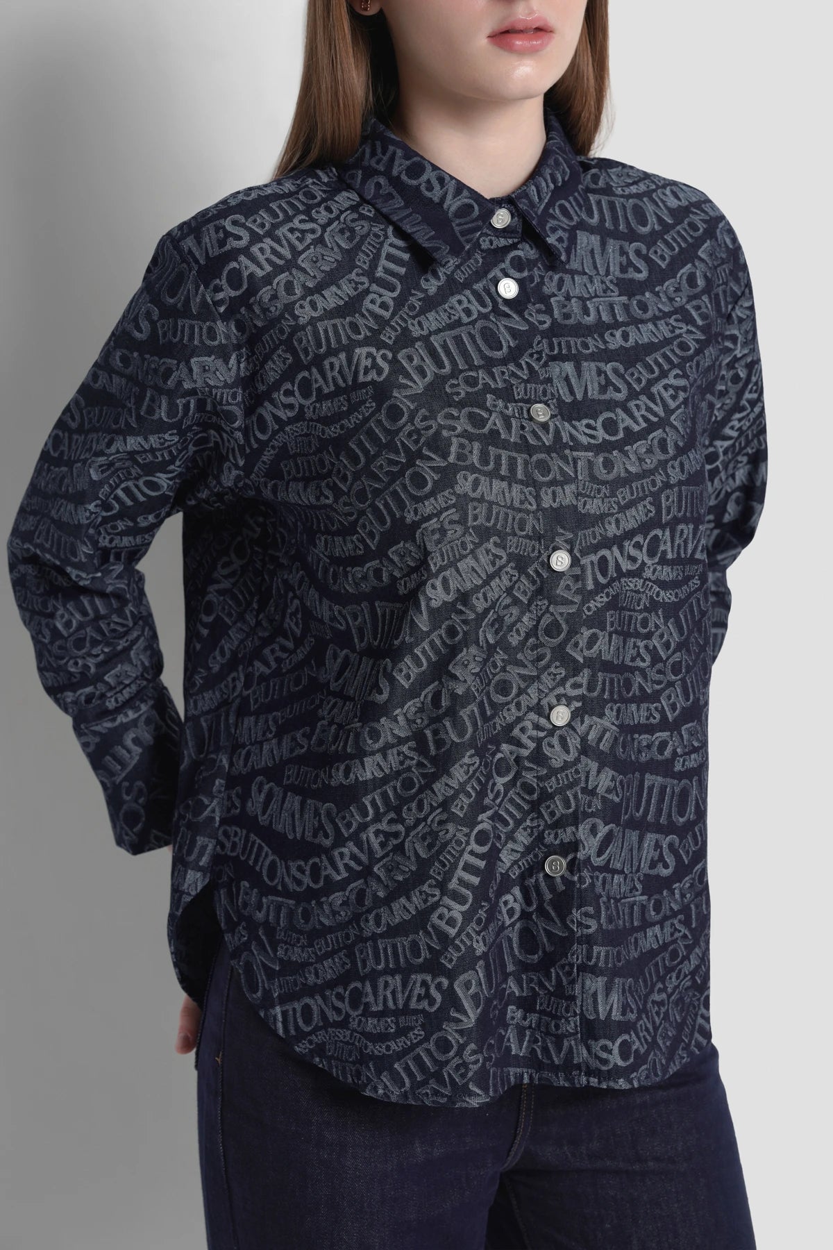 Waves Monogram Basic Shirt - Blue