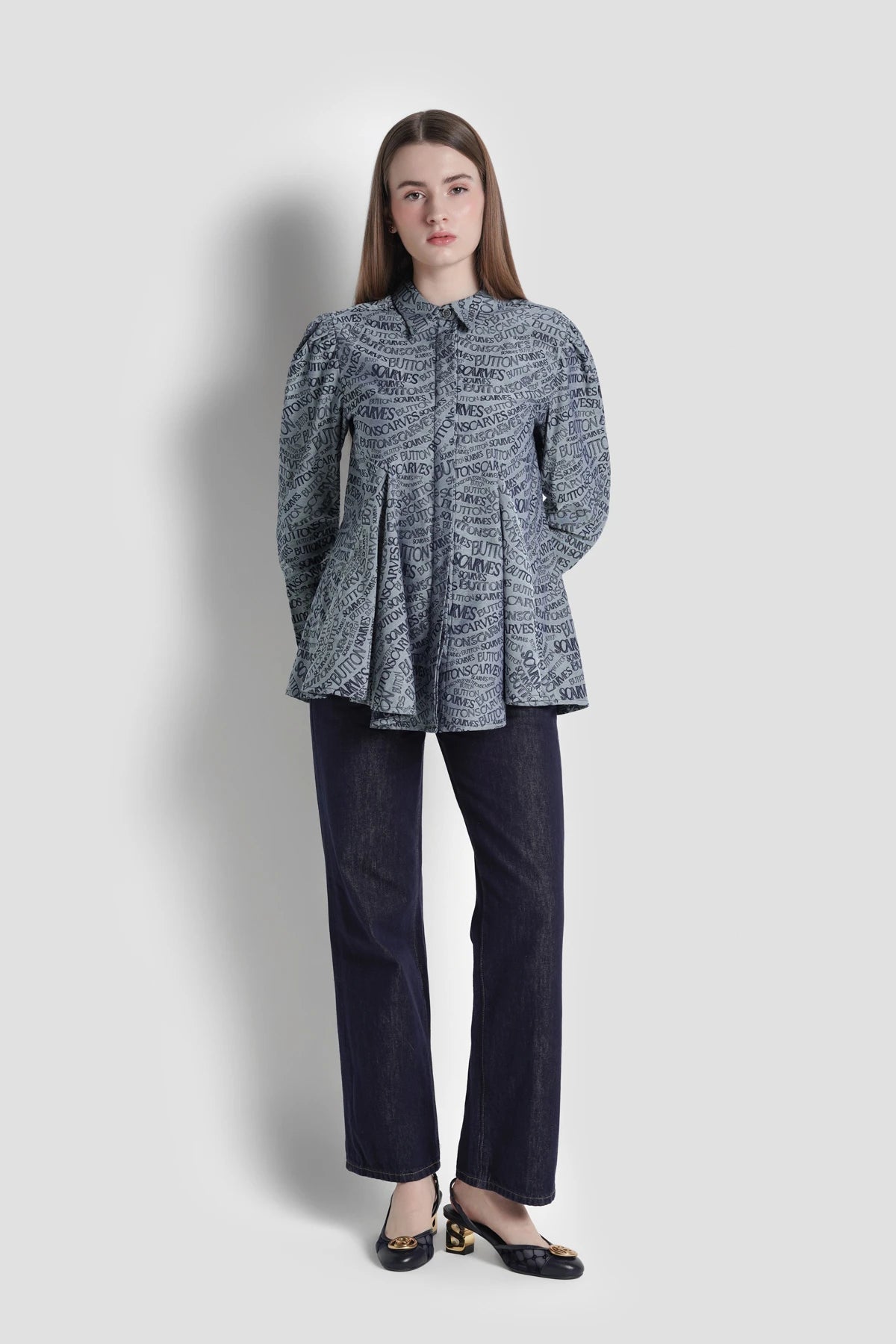 Waves Monogram Shirt - Grey