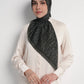 waves monogram printed square scarf in caviar by buttonscarves front view