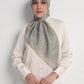 waves monogram printed square scarf in shadow by buttonscarves front view