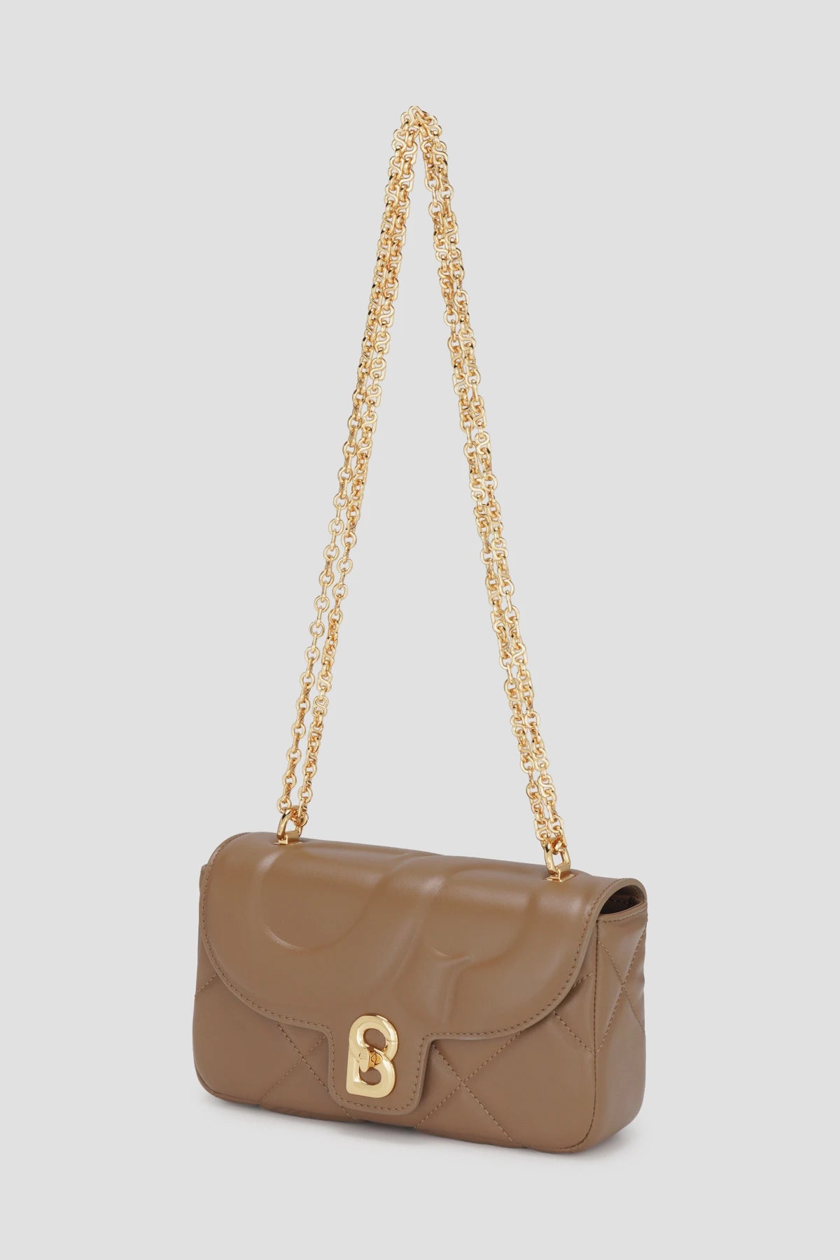 alana small bag in cappucino by buttonscarves front view