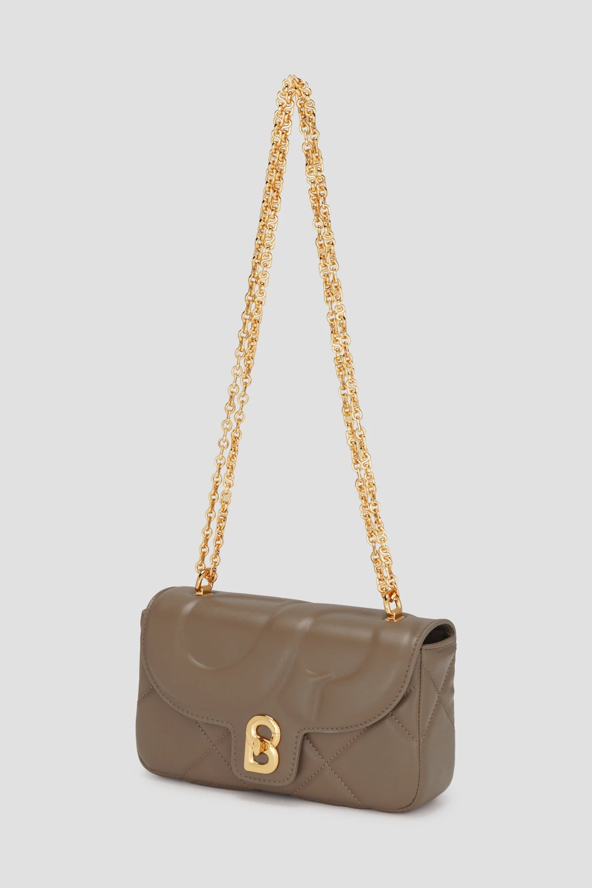 alana small bag in taupe by buttonscarves front view