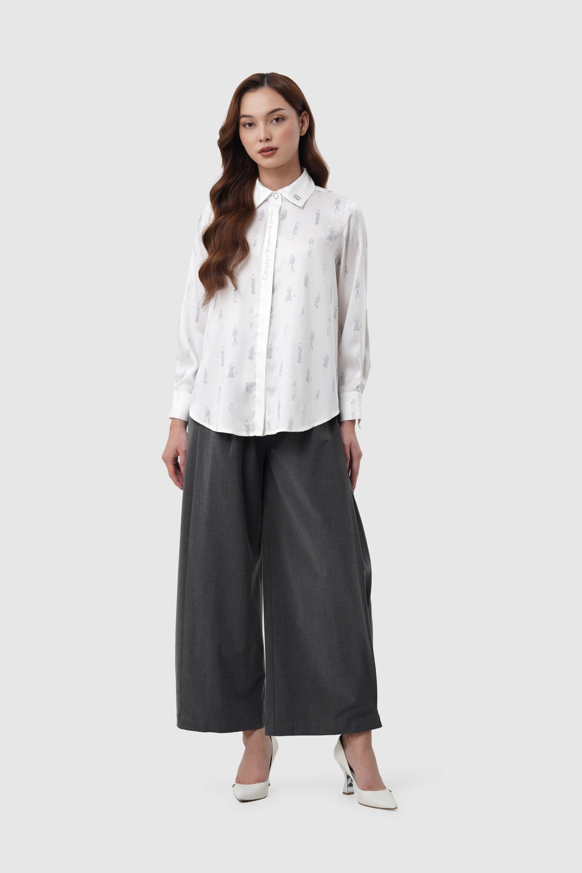 The Editor Satin Shirt - White