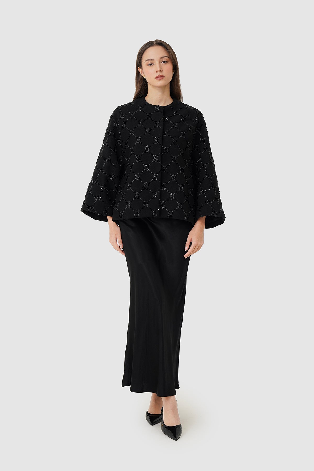 Beverly Beaded Outer - Black