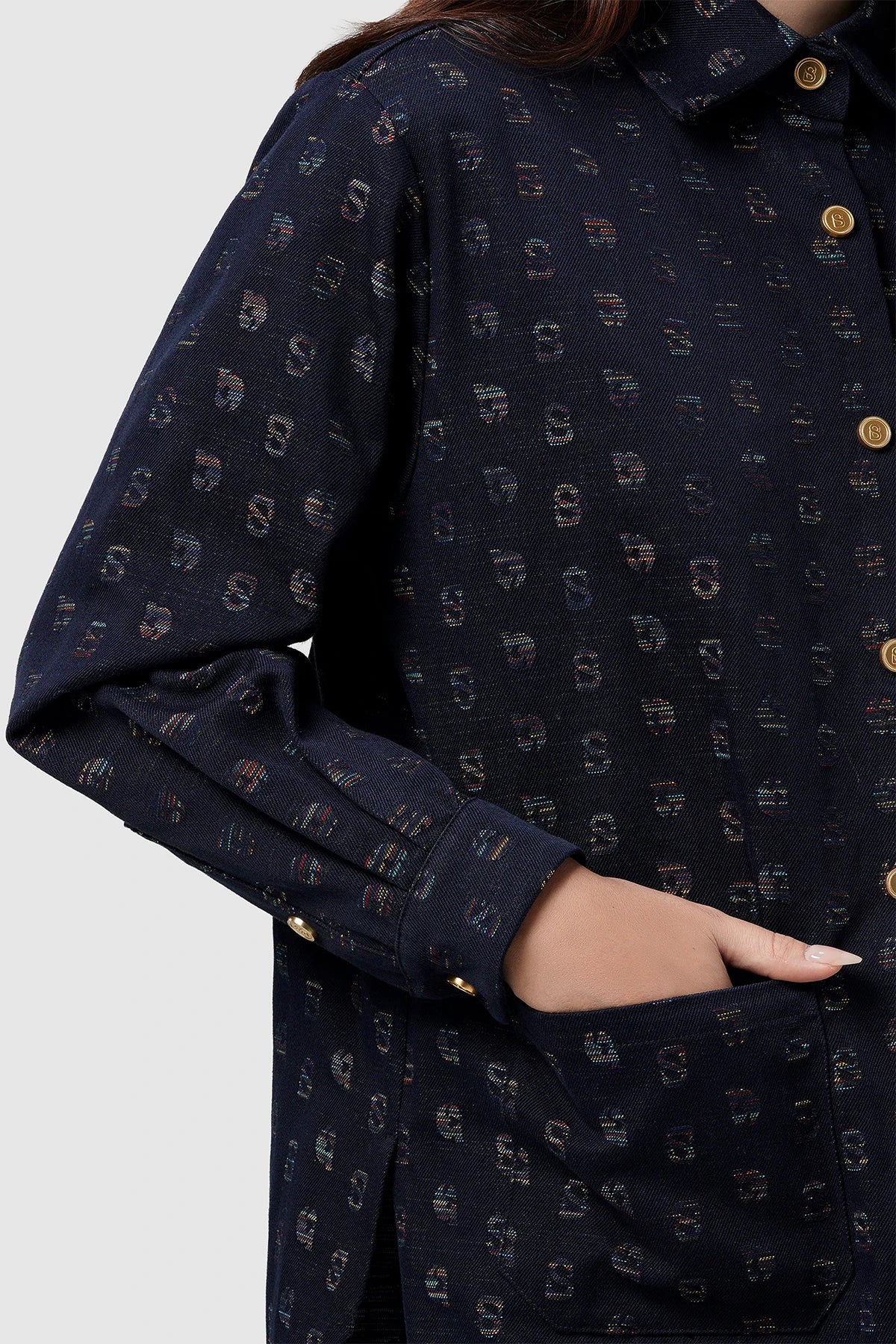 Nagita Denim Shirt - Navy