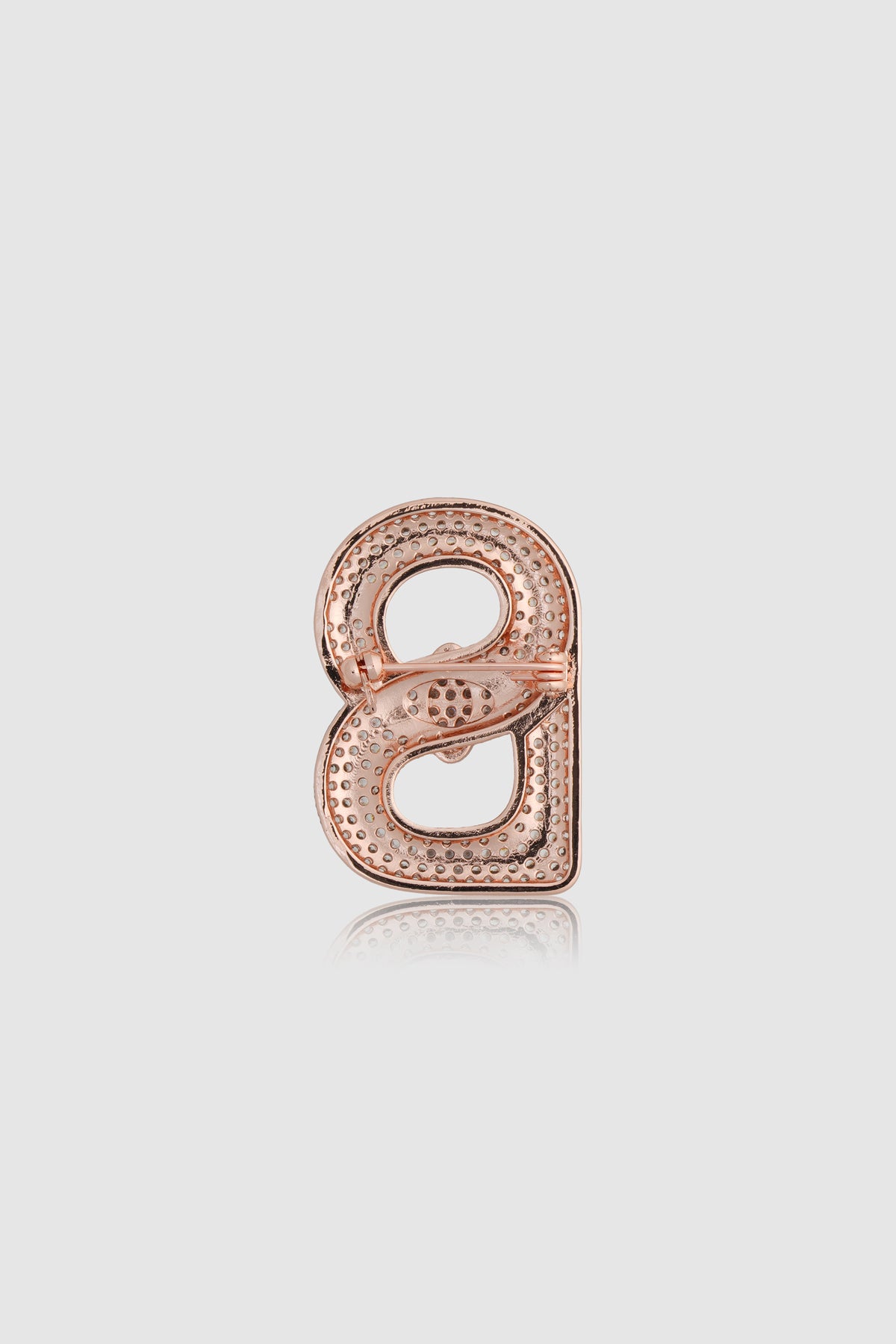 Alma Twist Crystal Brooch - Rose Gold