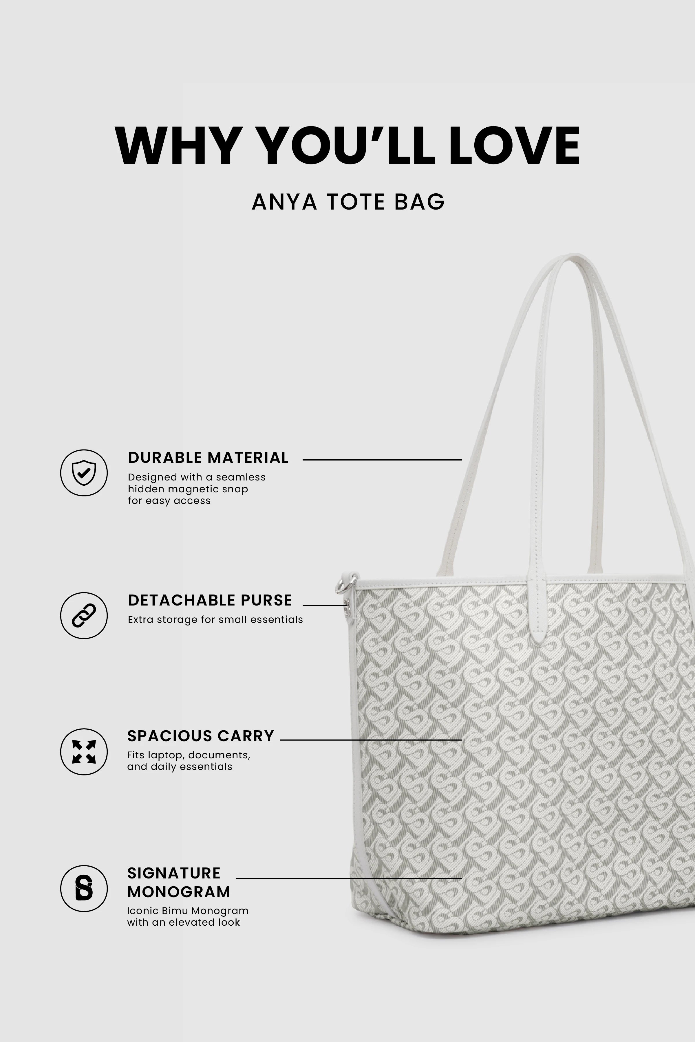 Anya Tote Bag - White