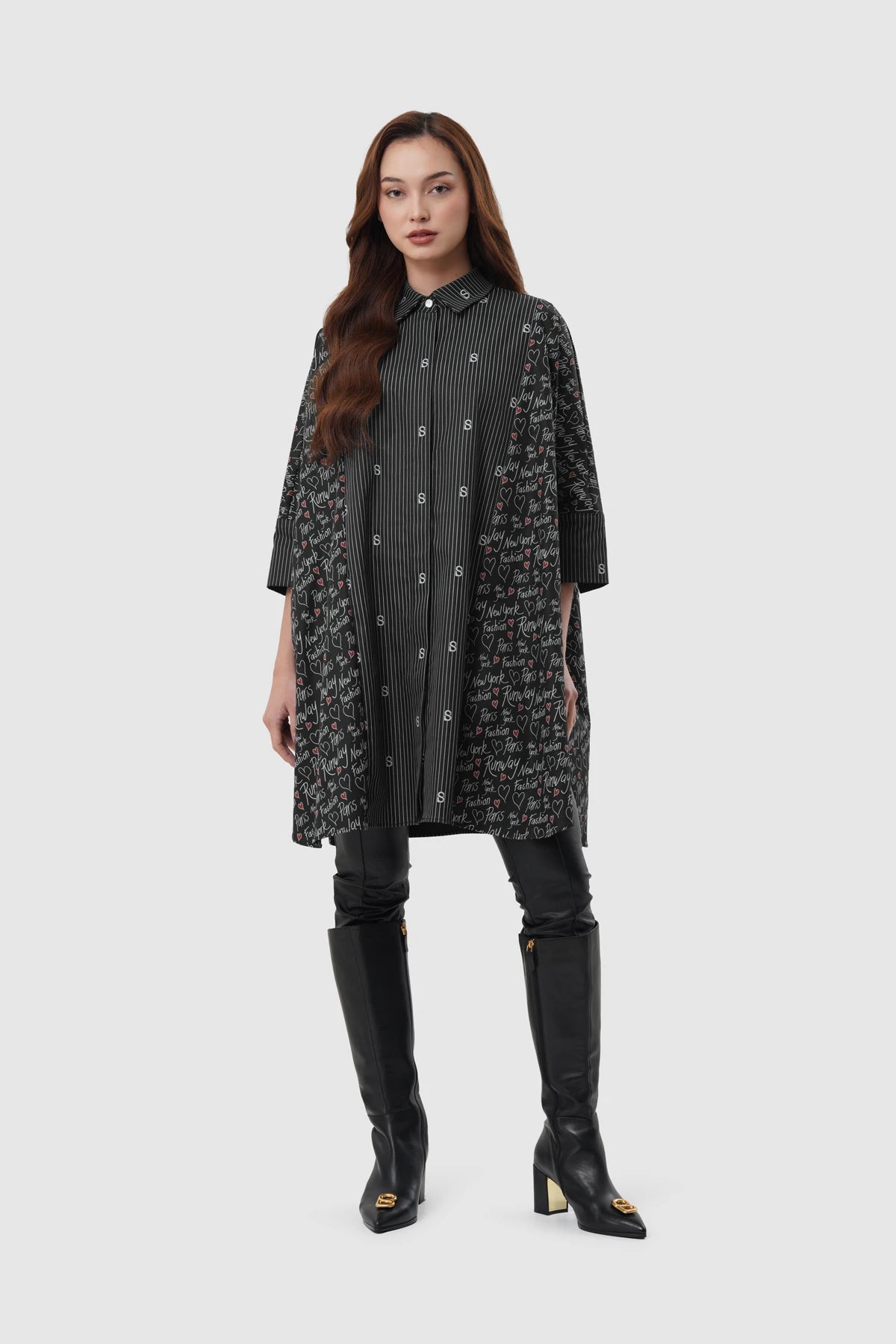 The Editor Tunic Shirt - Black