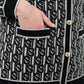 Leena Monogram Cardigan - Black
