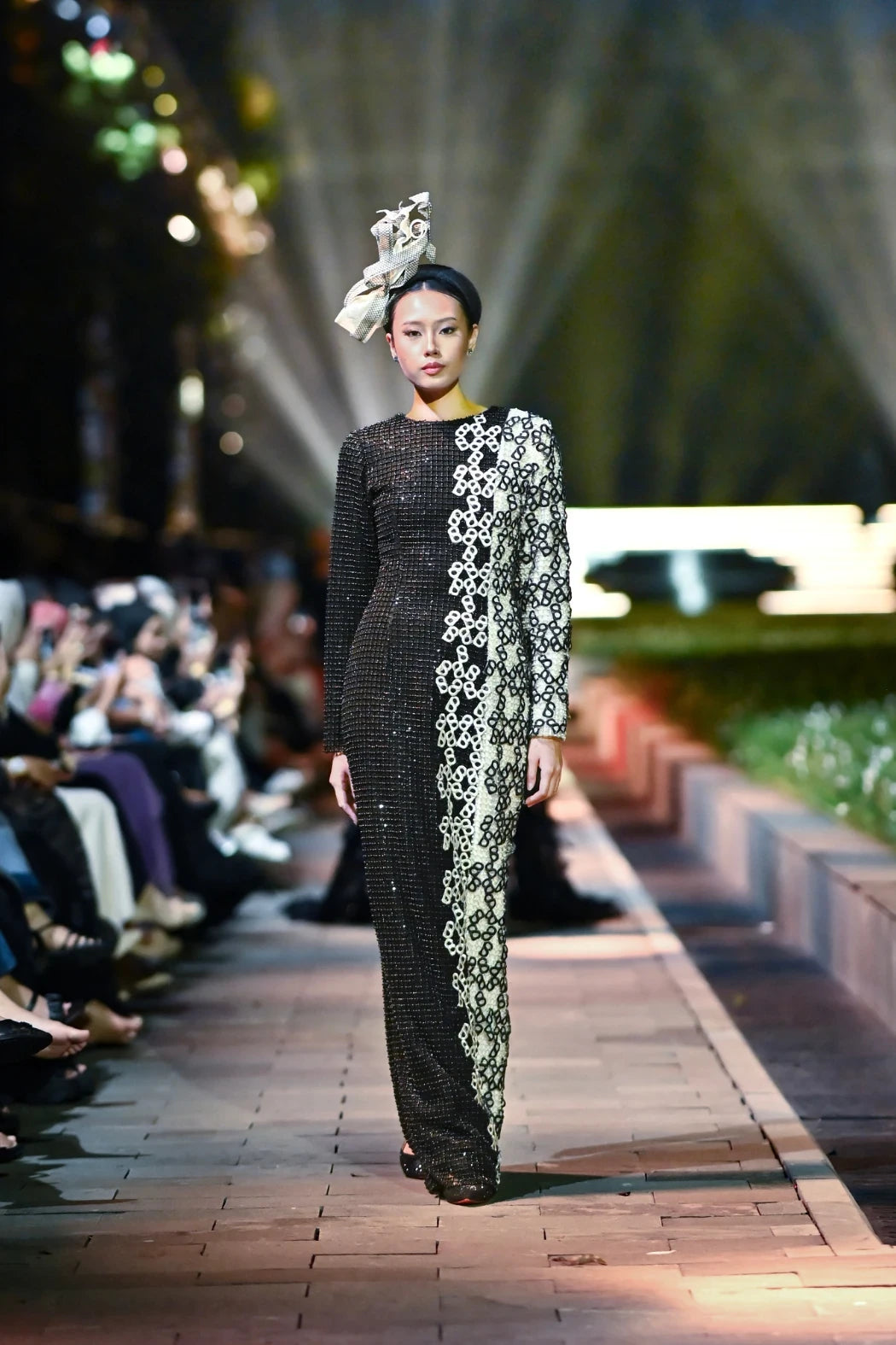 Monogram Embroidery Dress - Black