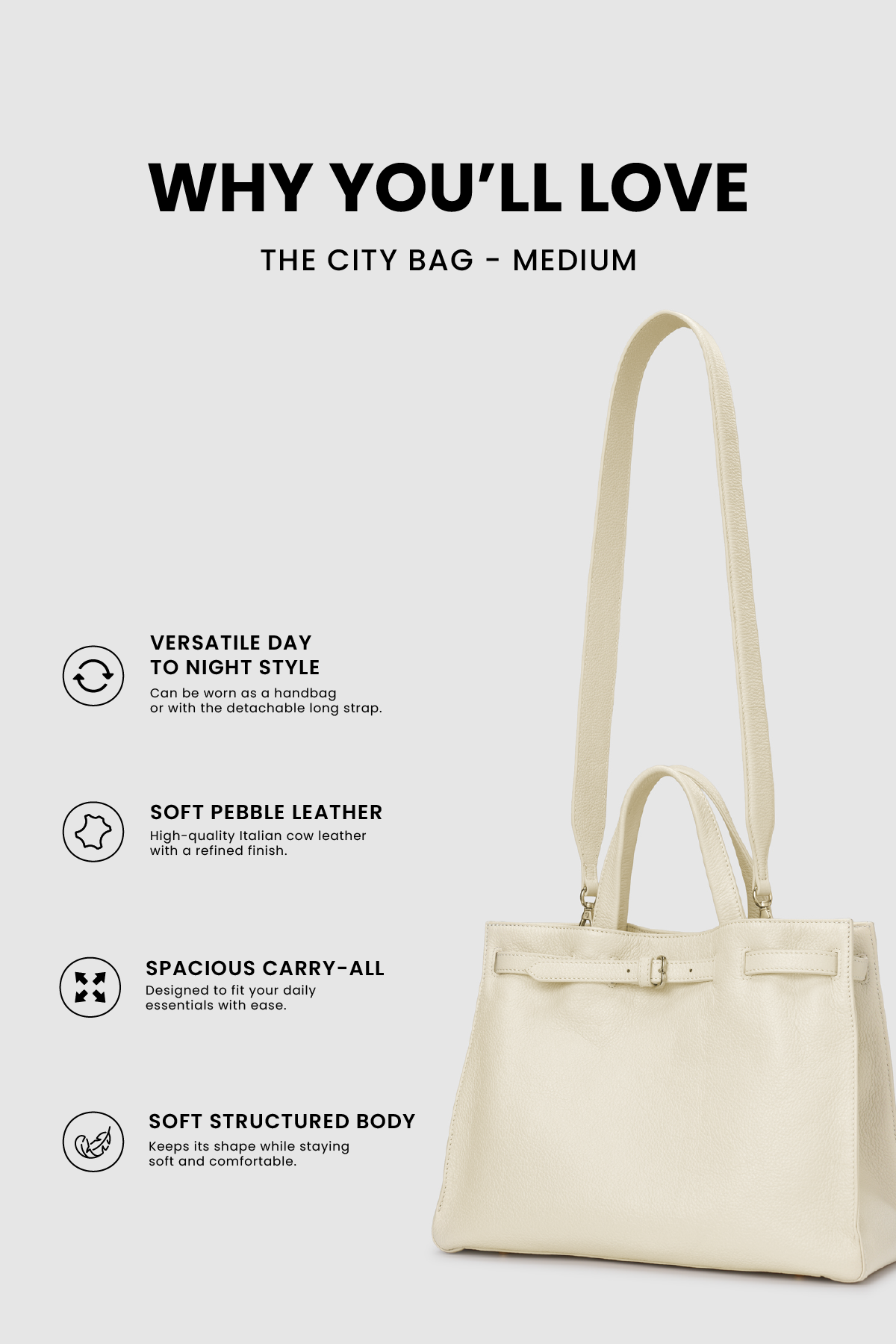 The City Bag Medium - Gardenia