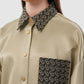 Bimu Mix Fabric Shirt - Taupe