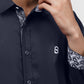 Signature Men Poplin Shirt Long Sleeve - Navy