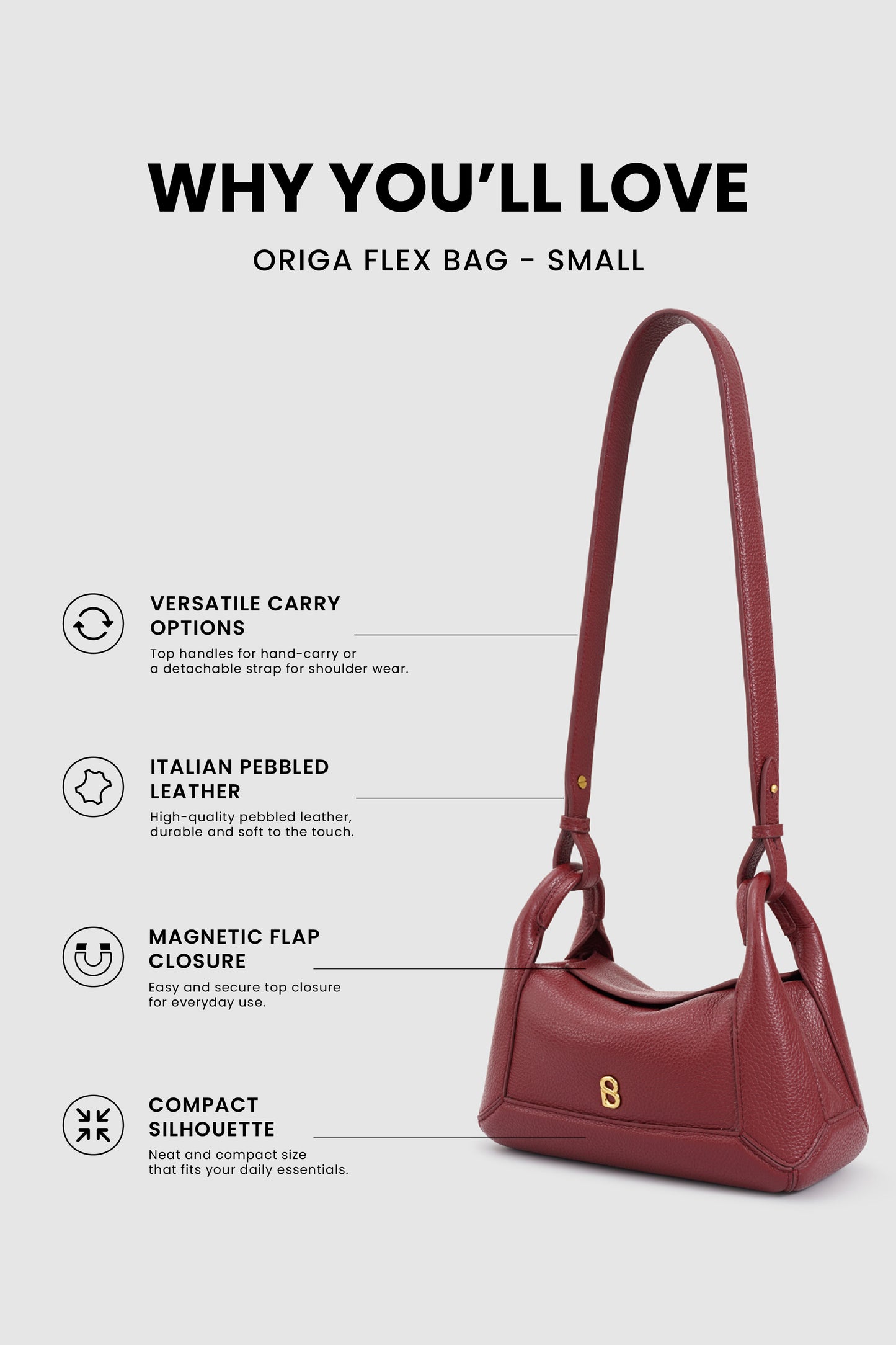 Origa Flex Bag Small - Cranberry