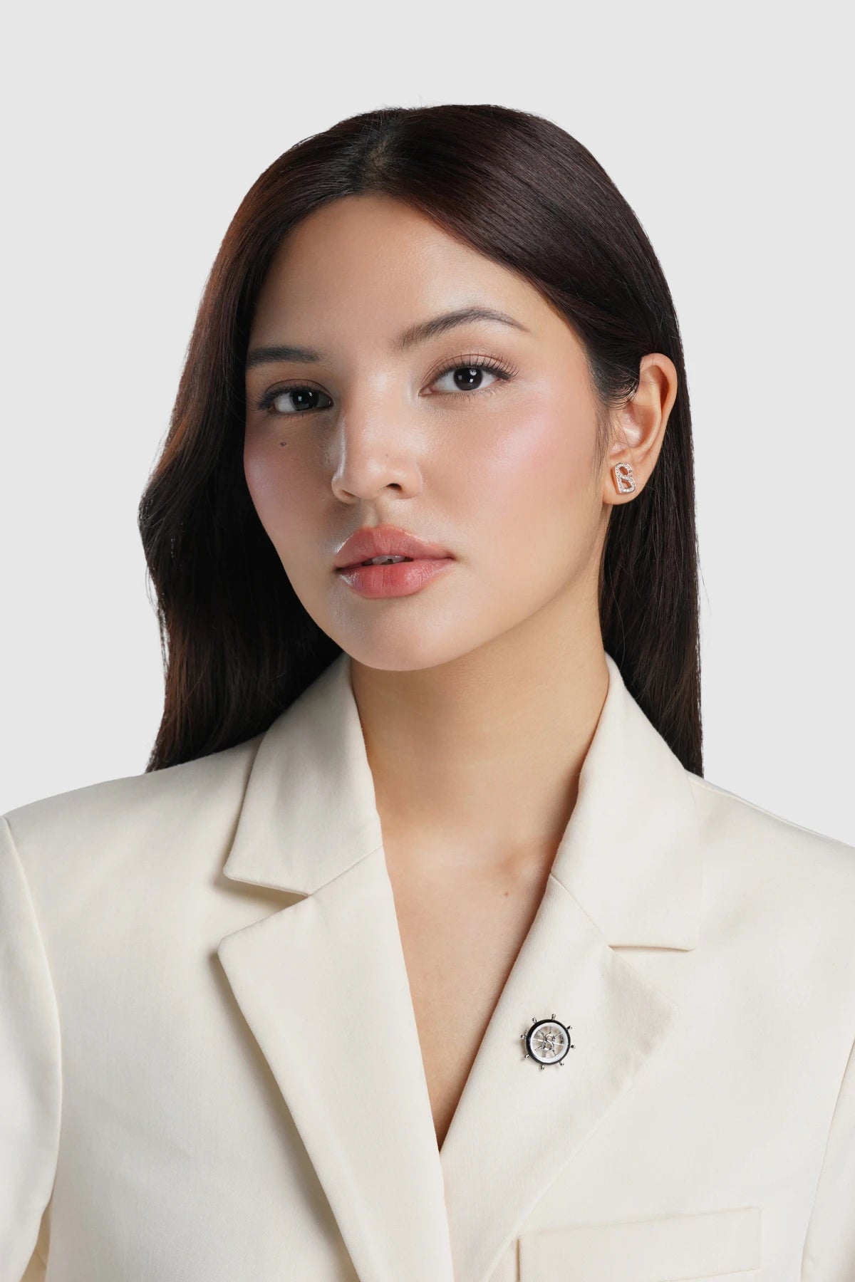 Maris Pin Brooch - Silver Black