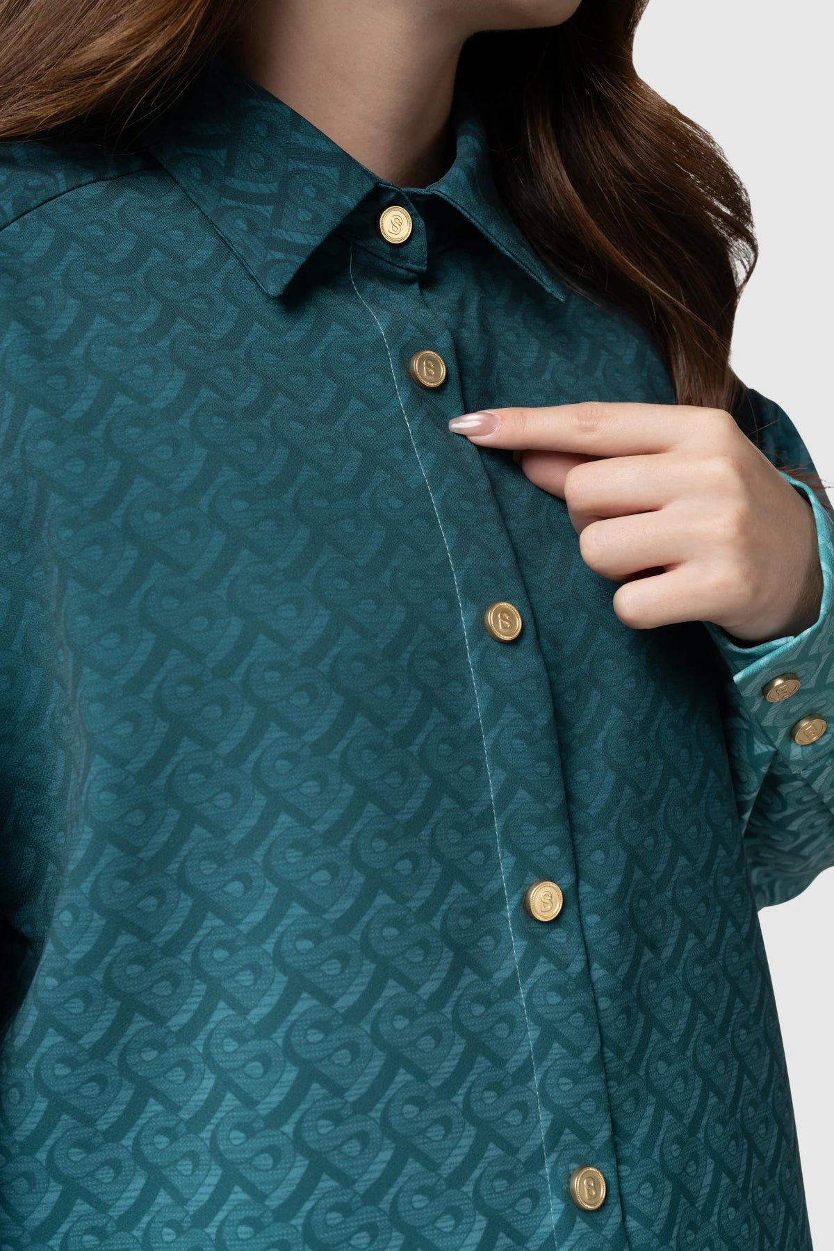 Tropical26 Oversized Shirt - Deep Teal