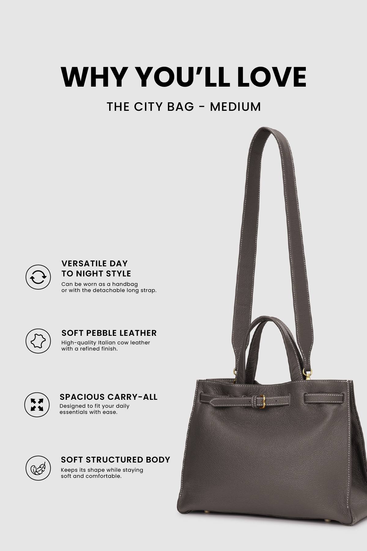The City Bag Medium - Testa Di Moro