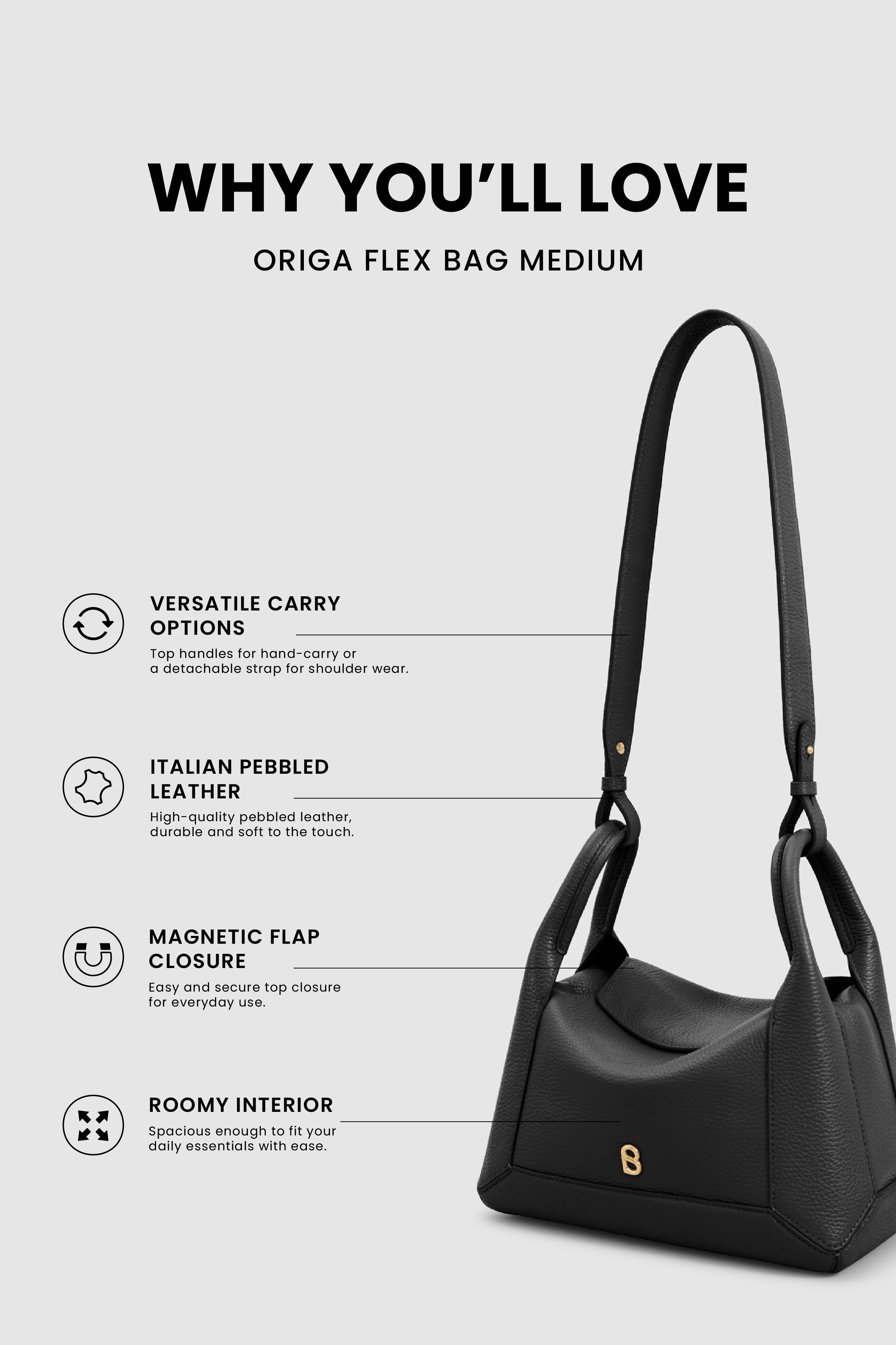 Origa Flex Bag Medium - Black
