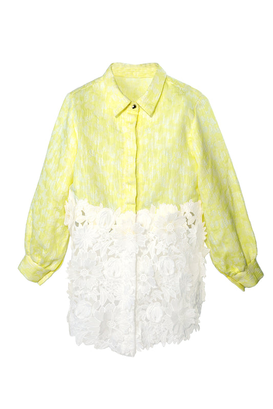 Ellia Lace Shirt - Yellow