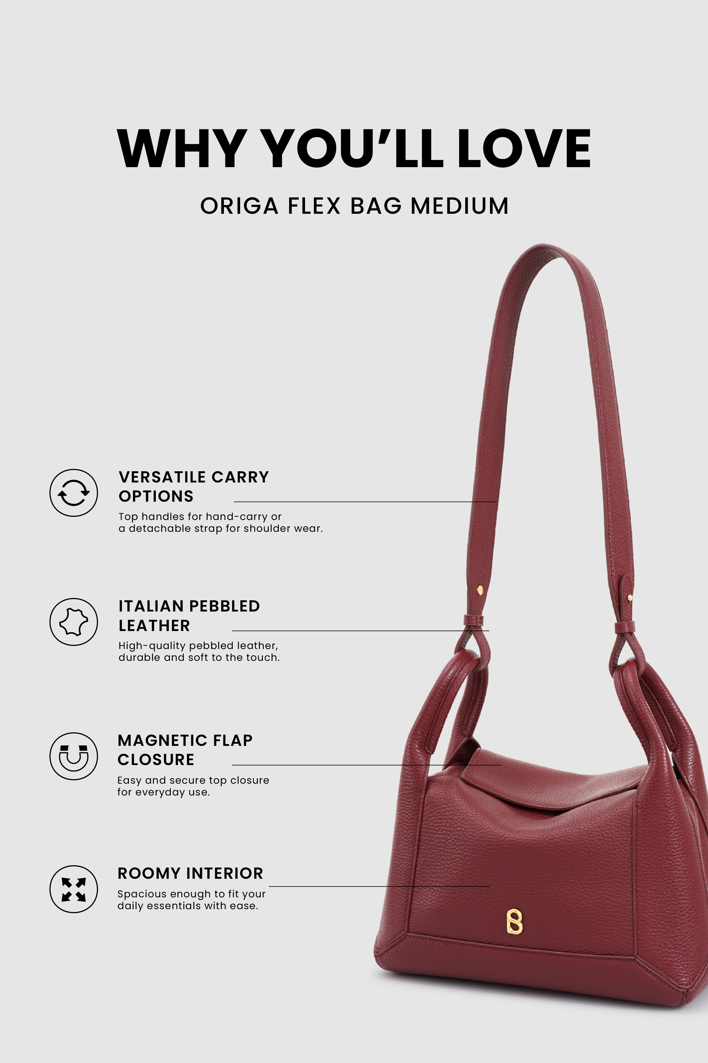 Origa Flex Bag Medium - Cranberry