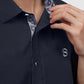 Signature Men Poplin Shirt Short Sleeve - Navy
