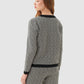 Grid Cardigan Set - Black