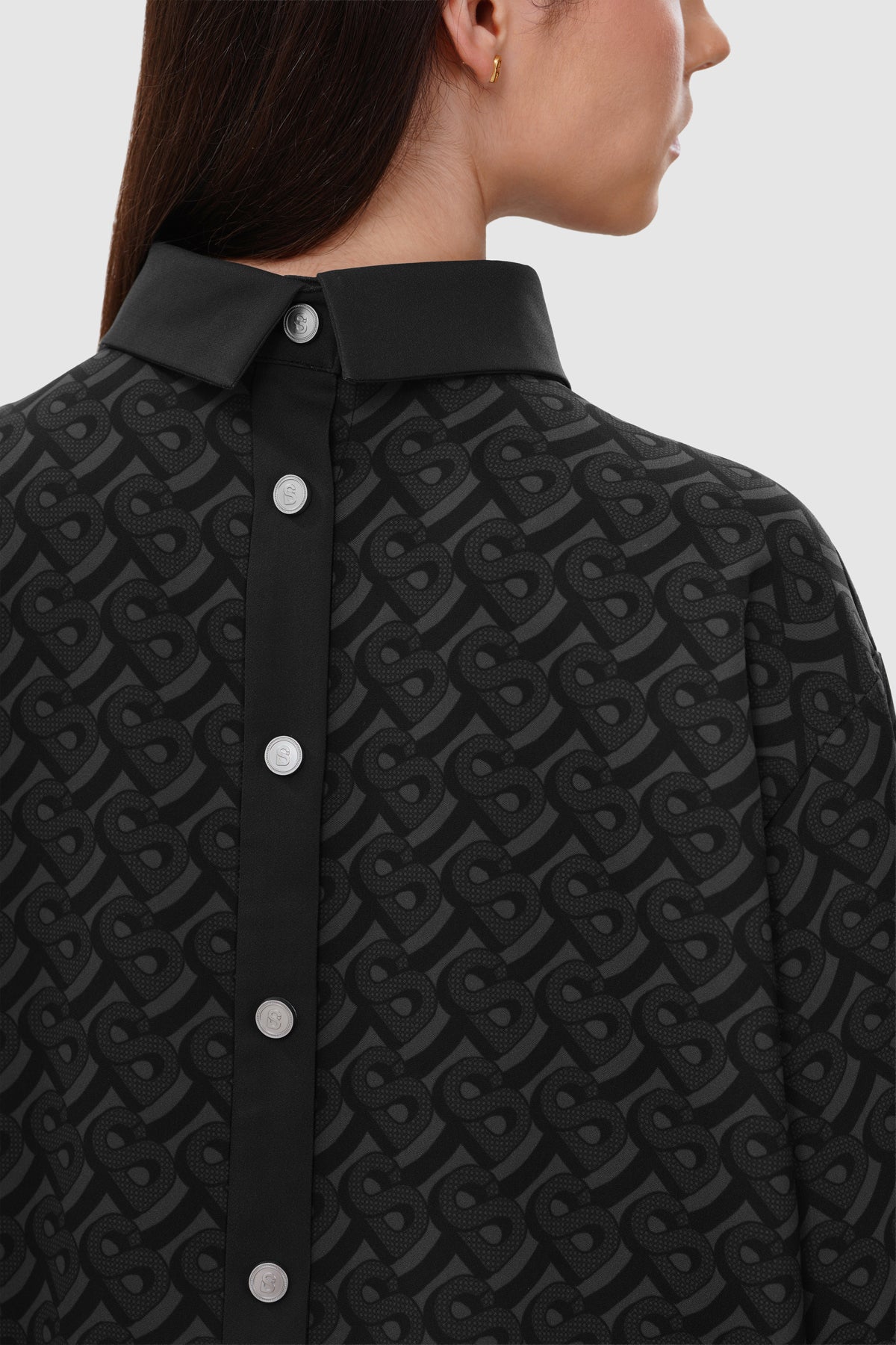 Bimu Shirt With Back Button - Black