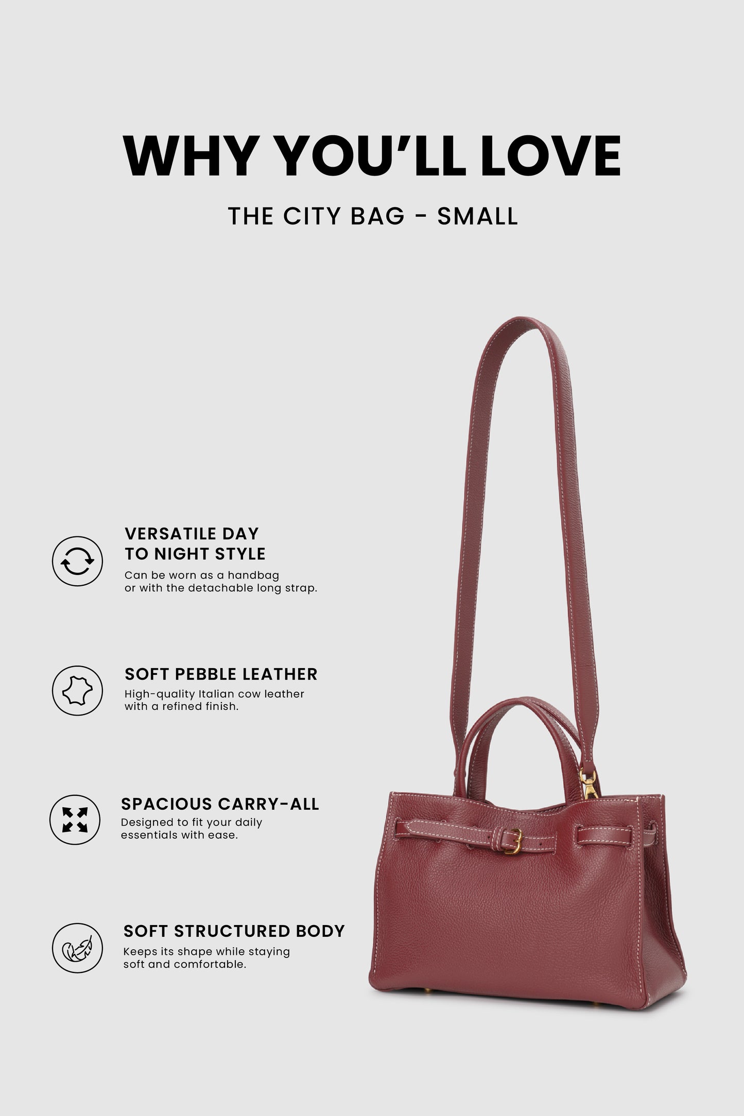 The City Bag Small - Cremisi