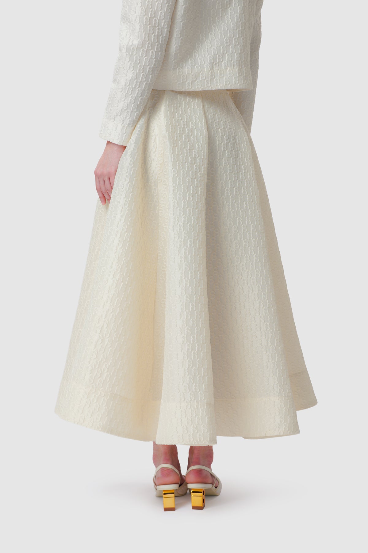 Signature Jacquard Skirt - Ecru