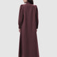 Noura Bow Dress - Deep Maroon