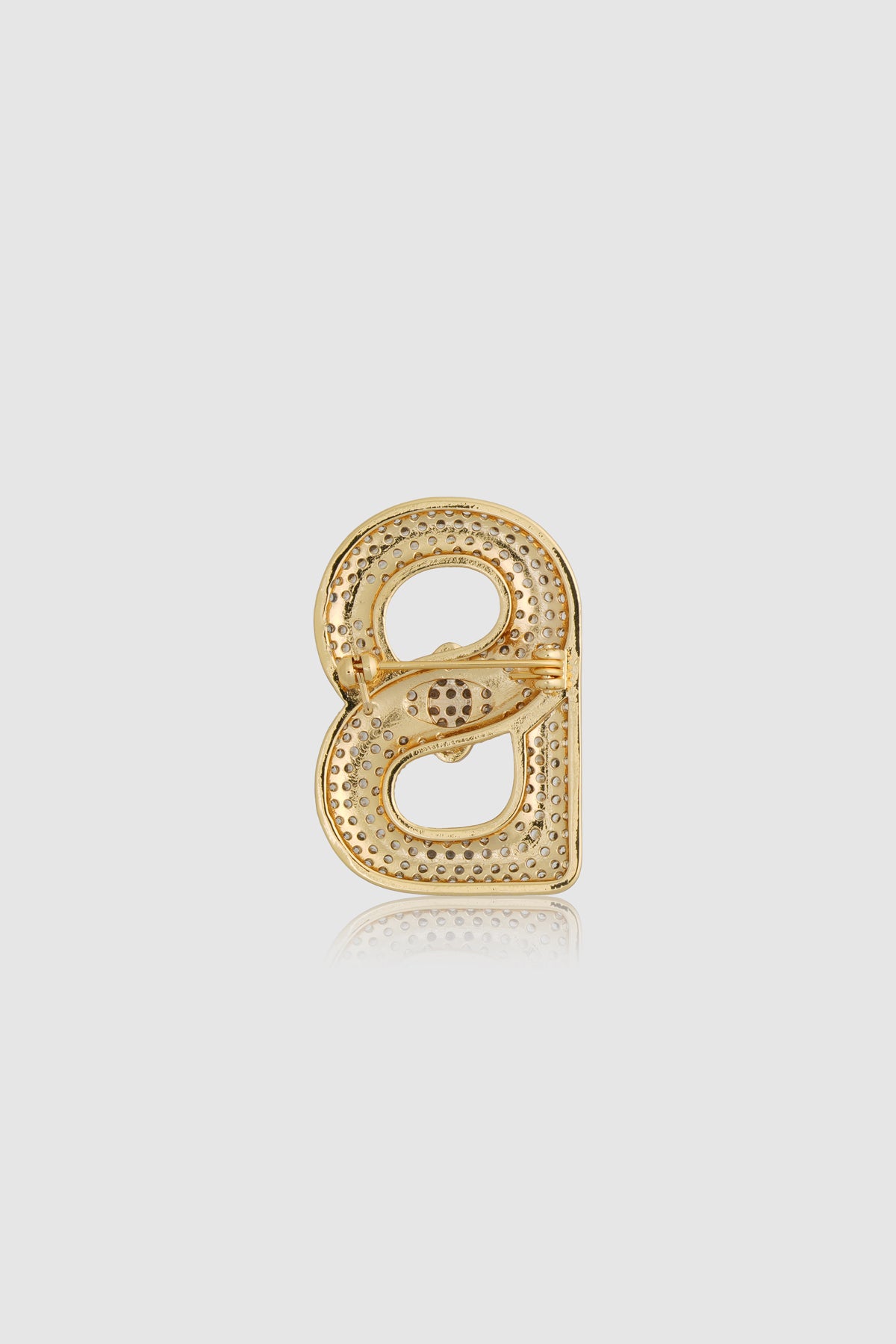 Alma Twist Crystal Brooch - Gold