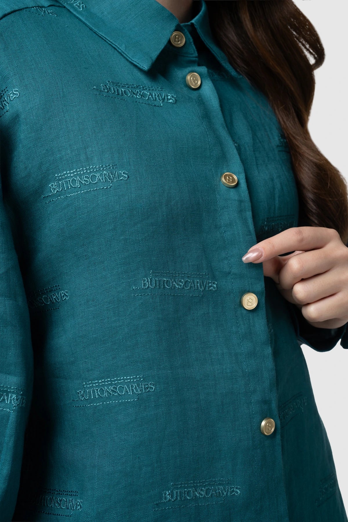 Tropical26 Linen Shirt - Deep Teal