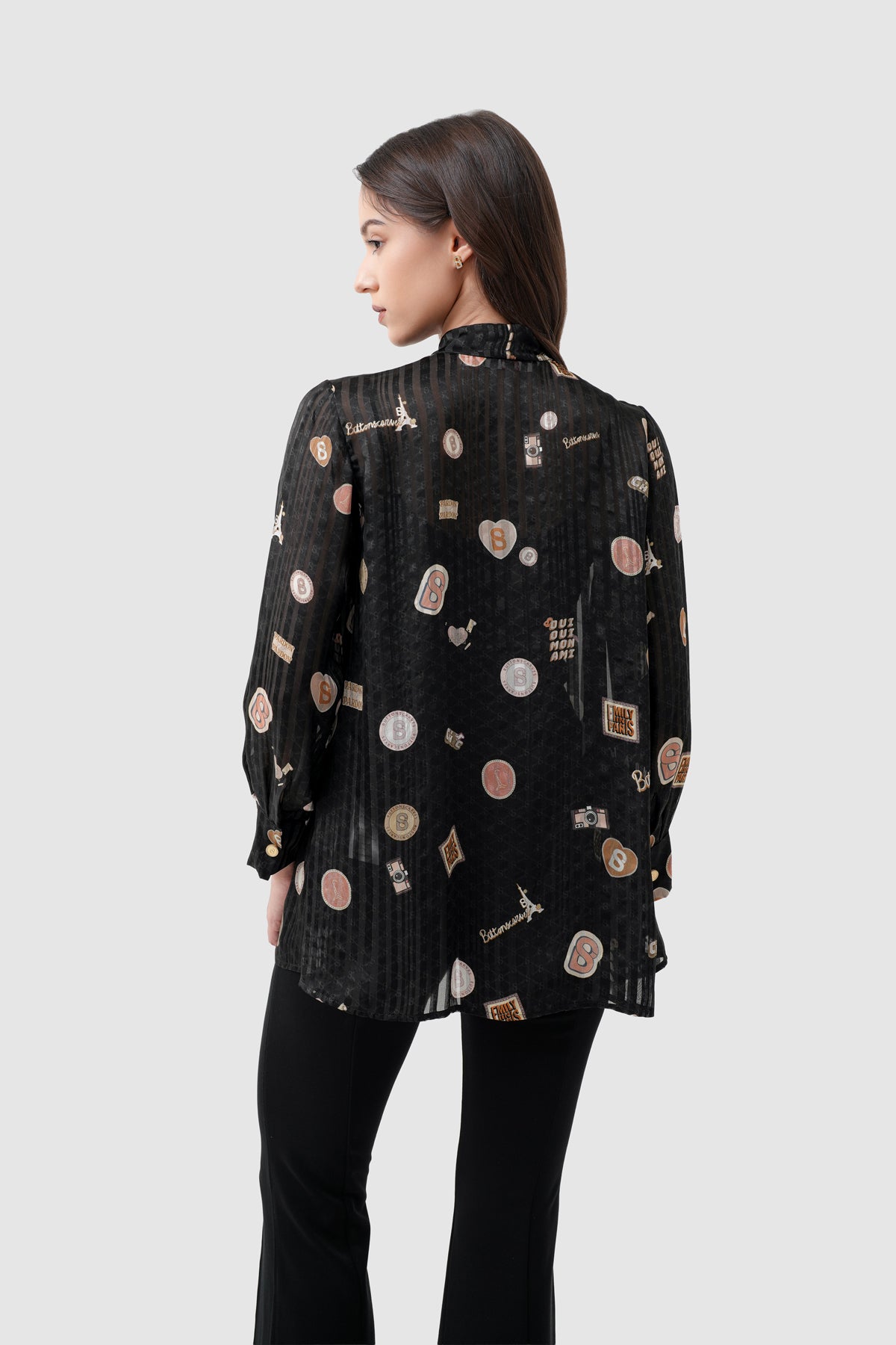 Parisian Bow Tie Shirt - Black