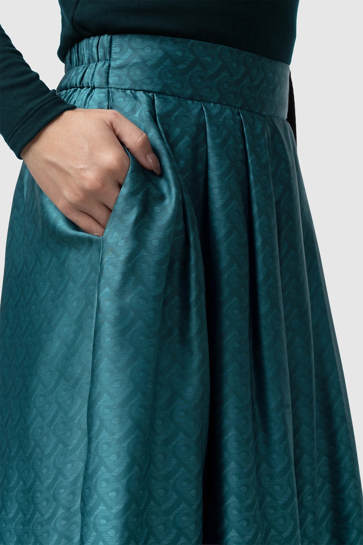 Tropical26 Palazzo Pants - Deep Teal